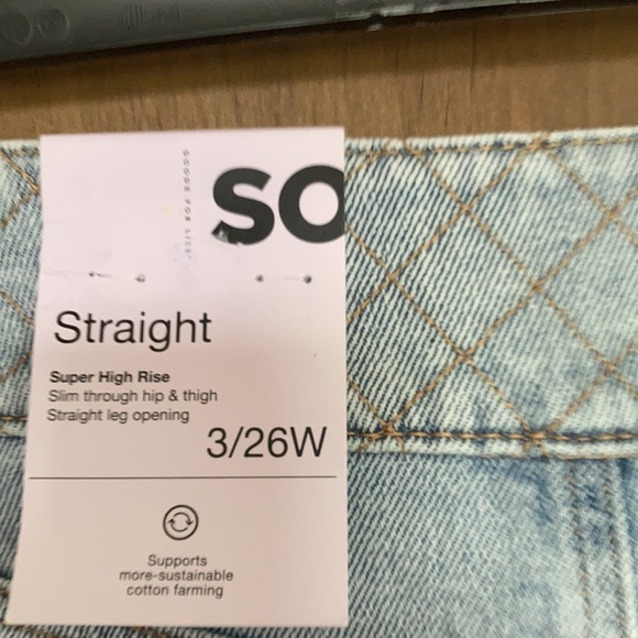 Relisting❌Super highrise straight woven denim jean pant quilted design waistband - Picture 15 of 17